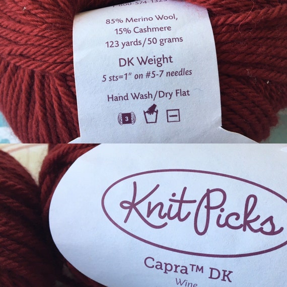 Knit Picks Yarn Capra DK Yarn in Wine Merino and Cashmere Yarn Etsy
