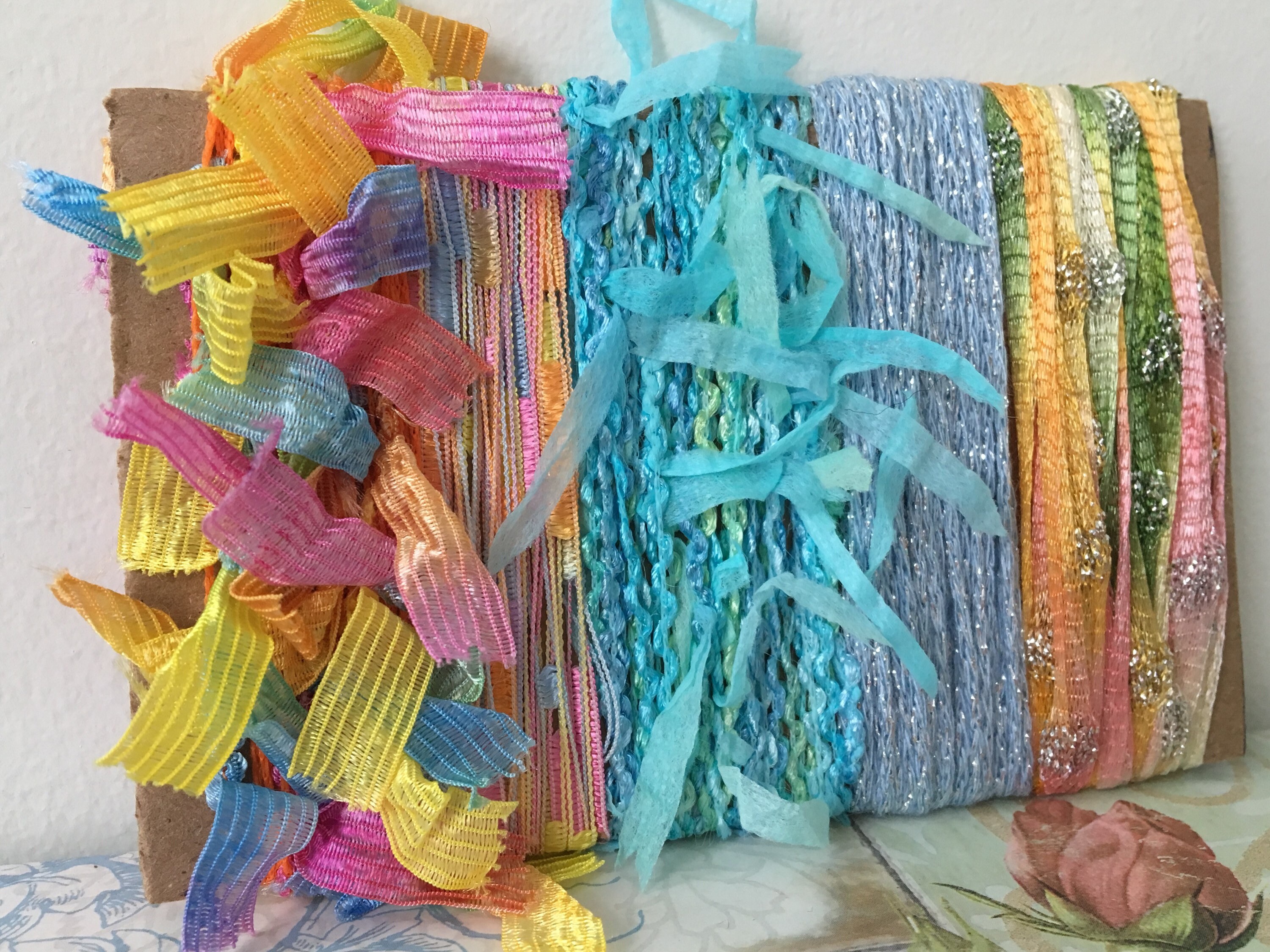 Fiber Art Bundle Novelty Art Yarn Turquoise Art Yarn Fiber Etsy