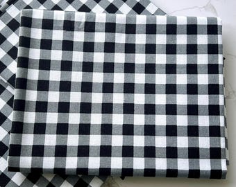 Tessuto a quadretti neri a quadretti: tessuto per trapunte in 100% cotone