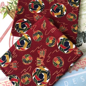 Cotton Fat Quarters, Vintage Nautical Fabric, Butterfly Fabric, Red Nautical Cotton Fabric