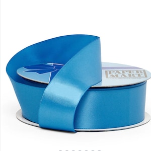 7/8” Copenhagen Satin Ribbon Single sided sold by the yard, Blue Satin Ribbon