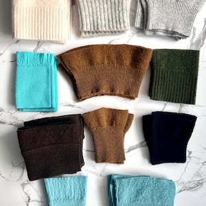 DIY Felted Sweater Mitten Cuffs, Felted Sweater Fabric, Recycled Felted Sweater Scraps