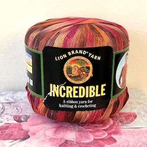 Autumn Leaves Ribbon Yarn: Lion Brand Multi-Color Novelty Yarn