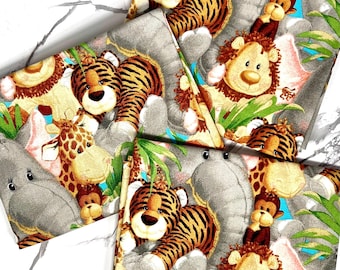 Packed Jungle Babies Multicolor Quilting Cotton Fabric Fat Quarter - Fabric Traditions