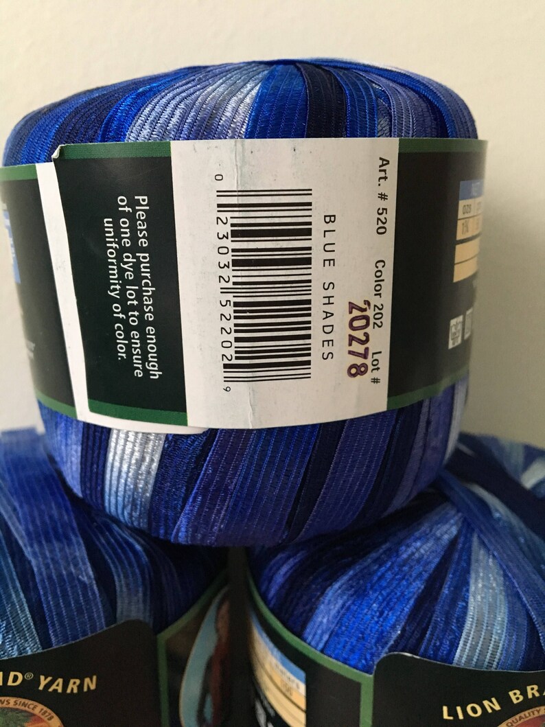 Shades of Blue Incredible Ribbon Lion Brand Yarn Specialty Etsy