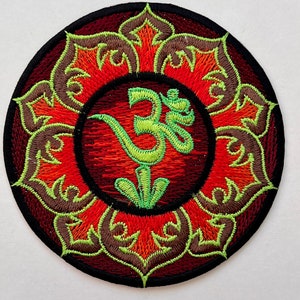 Select from 10 Different Psychedelic Oh Ohm Hindu Yoga Embroidered Iron On Patches, Your choice