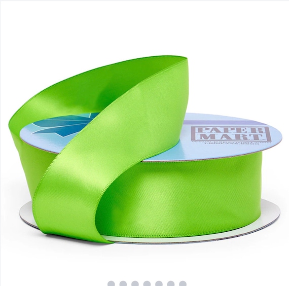 7 8 Chartreuse Satin Ribbon Single Sided Sold by the Yard Green