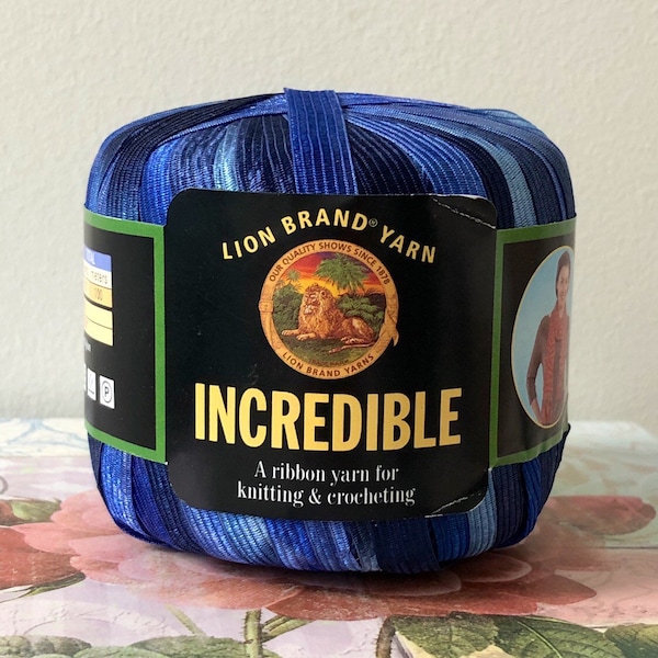 Shades of Blue Incredible Ribbon Lion Brand Yarn Specialty Yarn Novelty Yarn Multi Color Ribbon Yarn