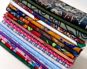 Vintage Cotton Fabric Fat Eighths Bundle: 20 Random Prints