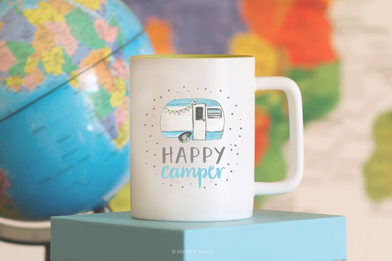 Coffee Mug with Sayings Happy Camper Mug Camping Gift Etsy