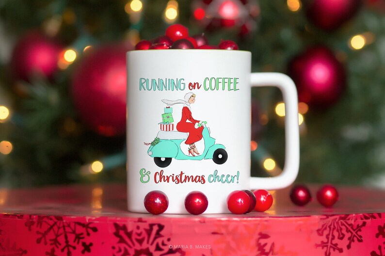 Coffee Mug with Sayings Christmas Coffee Mug Winter Cheer  Etsy