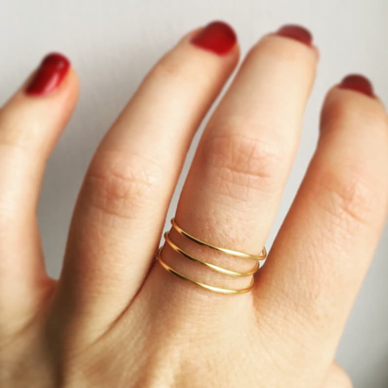 Gold Plated Spiral Ring \u2022 Spiral ring \u2022 Layered ring \u2022 Stackable ring \u2022 Statement ring