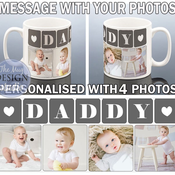 DADDY PHOTO MUG Daddy 1st Birthday Gift Daddy Photo Cup Best Dad Father's Day Gift from Newborn Baby Daddy Photo Collage Dad Coffee Cup