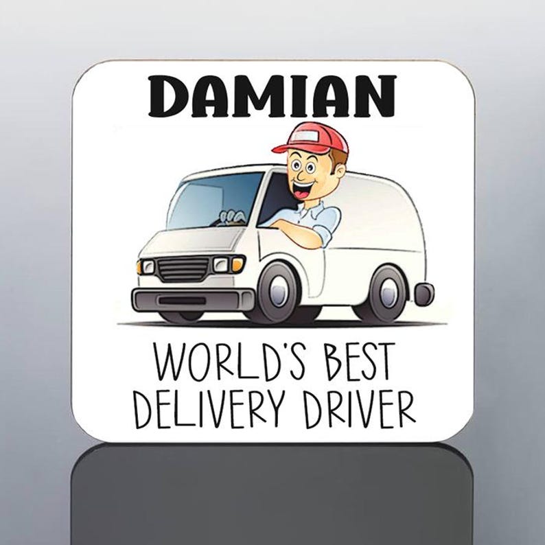 DELIVERY DRIVER MUG Personalised White Van Delivery Man Cup Courier