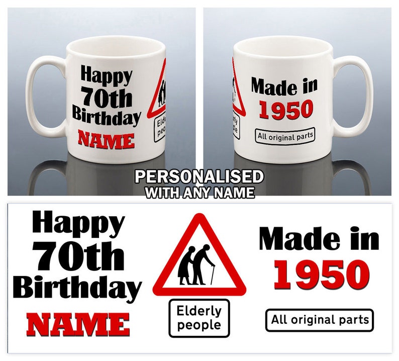 70th Birthday Mug for him 70th Birthday Gift Men