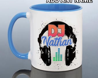 PERSONALISED DJ MUG Birthday Gift Boy Teenager Cup Him Music Lover Gift Boyfriend Headphones Cup Men Teen Son Teenage Grandson