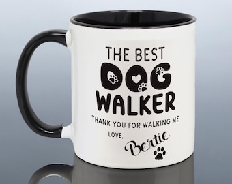 DOG WALKER MUG Birthday Gift from Dog Dad Gift Dog Walking Cup Personalised Dog Sitter Present Dogsitting Gift Him Father's Day Gift Dog Dad