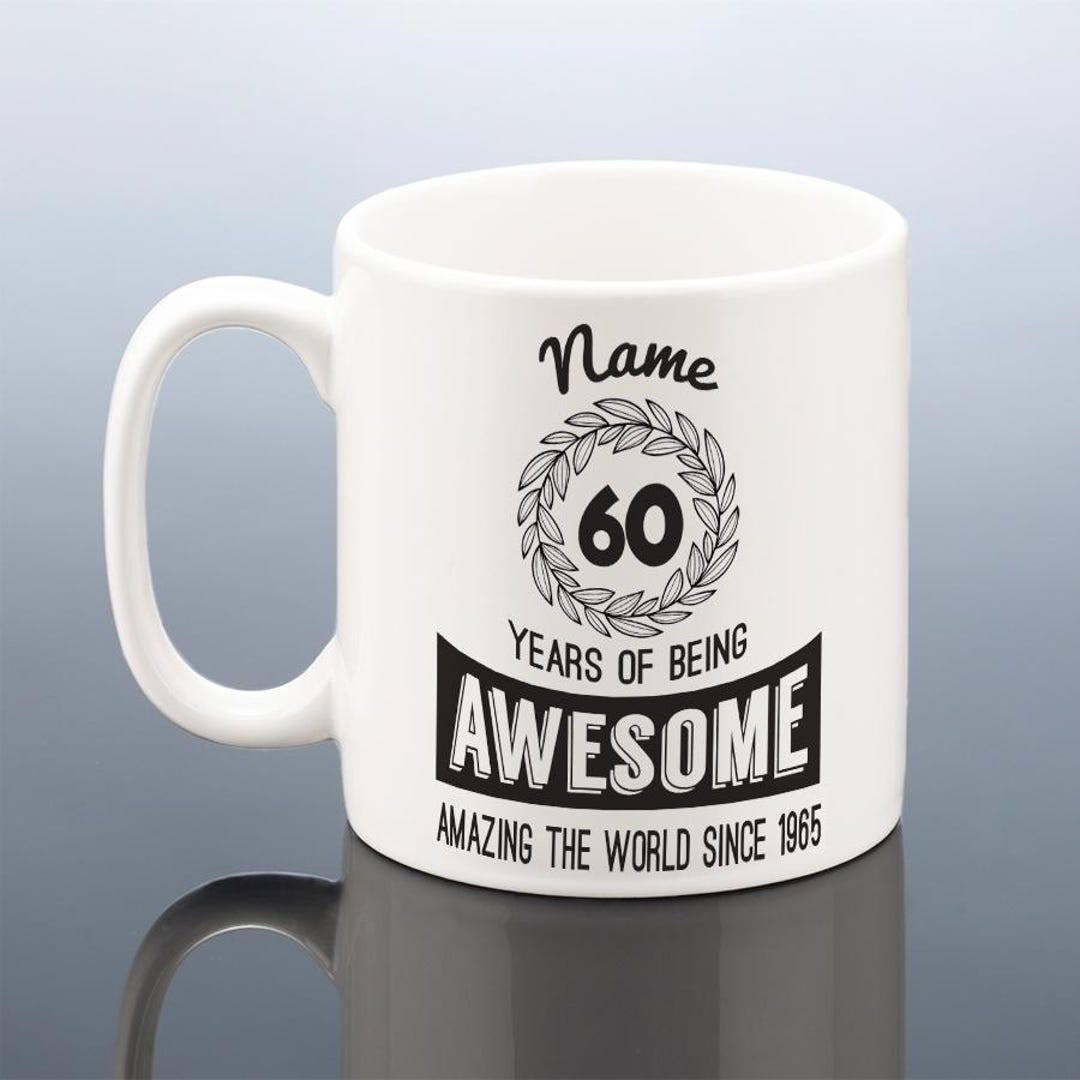 60th BIRTHDAY MUG Him Personalised 60th Birthday Gift Men 1965 Birthday ...