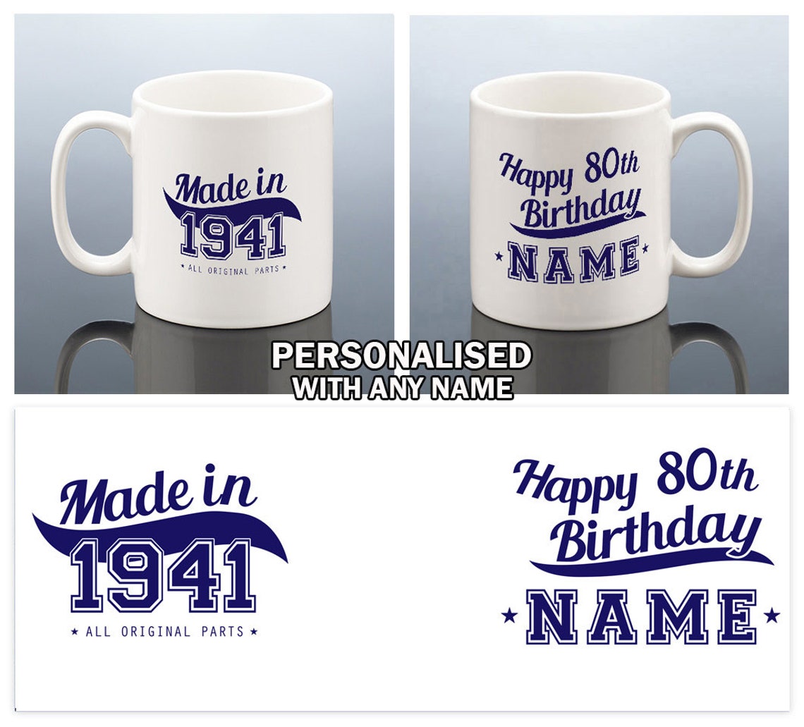 80th BIRTHDAY MUG Men 80th Birthday Gift him Dad Grandad
