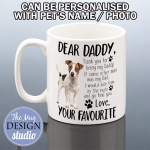 JACK RUSSELL MUG Dog Daddy Christmas Gift Men Personalised Cup Funny Dog Dad Birthday Gift from Dog Terrier Photo Dog Owner Stocking Filler