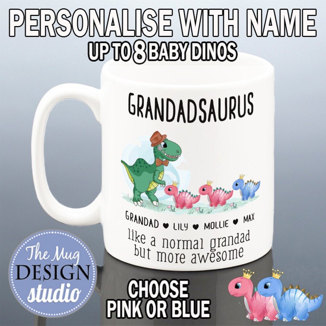 Grandadasaurus Card Grandadsaurus Mug Grandad Birthday Gift Dinosaur Cup Grampy Gift ...