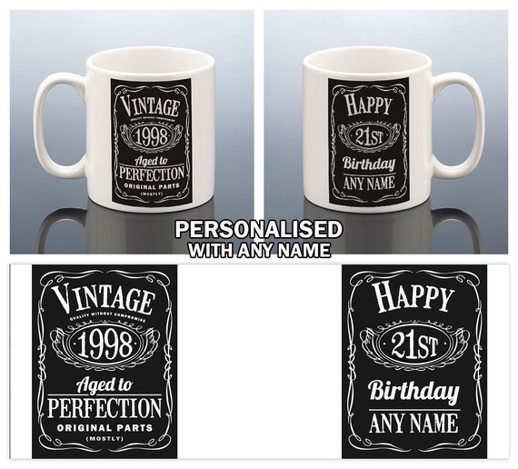 21st Birthday Mug for Women and Men Vintage 1998-21st Birthday Gift