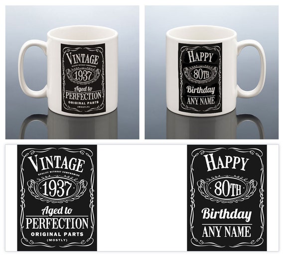 Items similar to 80th Birthday Personalised Mug Whiskey