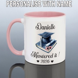 MASTERS DEGREE MUG Her Personalised Ma MSc Graduation Gift 2026 Daughter Cup Student Congrats Granddaughter Custom Graduation Ceremony Gift