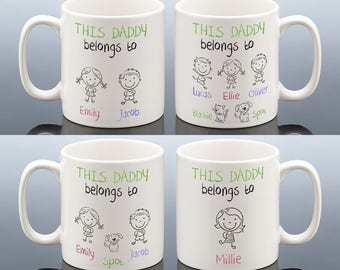 THIS DADDY BELONGS To Mug Personalised Father's Day Gift Birthday Gift Fathers Day Cup Best Dad Daddy Papa for him men Present Coffee Mug