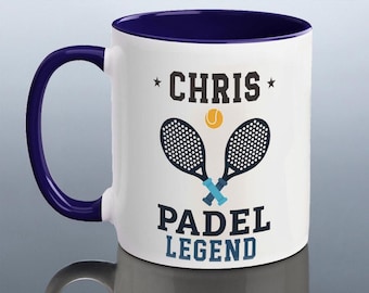PADEL MUG Birthday Gift for Him Personalised Padel Partner Cup Men Paddle Tennis Coach Player Boyfriend Dad Father's Day Gift Husband Friend