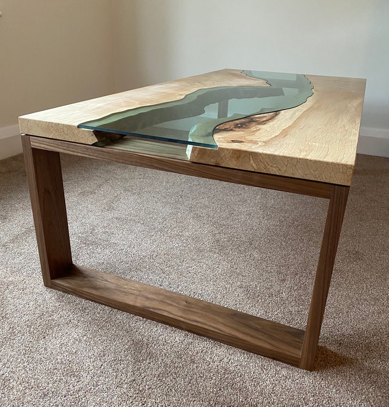 River Coffee Table Glass River Table Wood Coffee Table Etsy