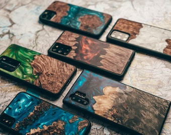 Echtholz Harz Google Pixel Hülle, Buckeye Burl Live Edge Handyhülle