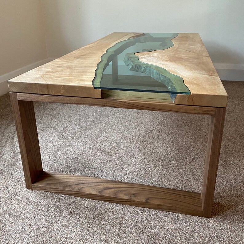 River Coffee Table Glass River Table Wood Coffee Table Etsy
