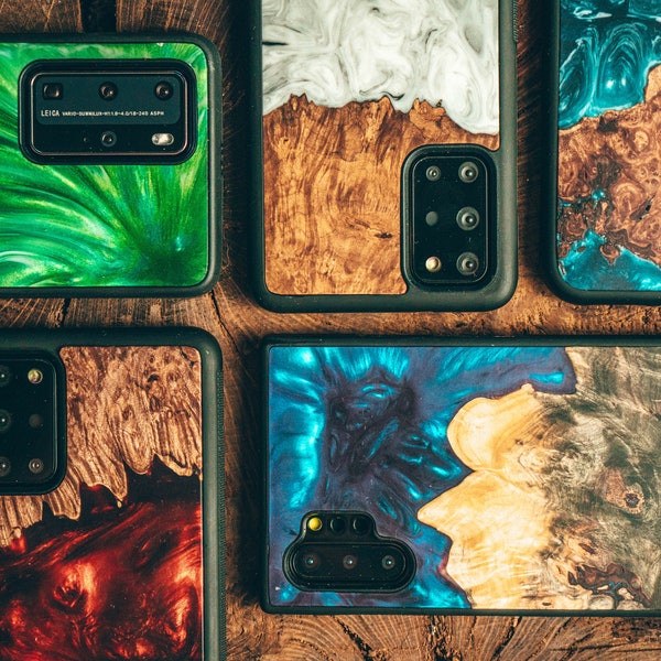 Étui de téléphone Google Pixel 6 en bois véritable et résine - Étui de protection en bois pour Pixel 6 - Étui en bois Google Pixel 6 Case Idée cadeau