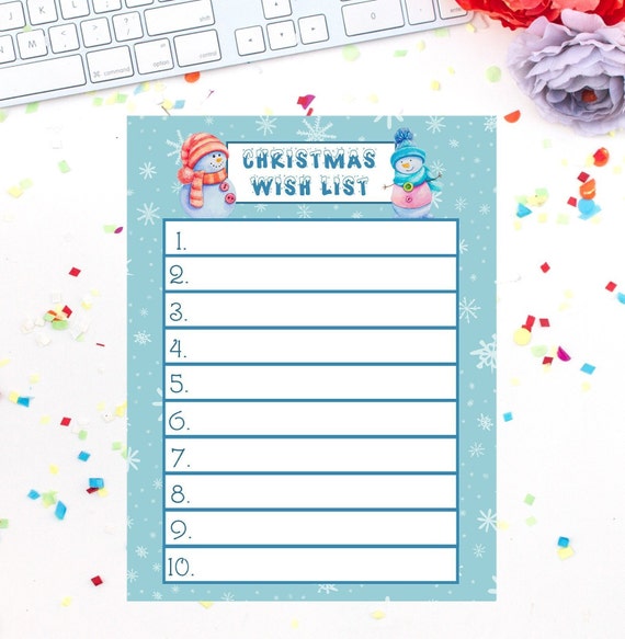 Xmas Snowmen Want Record Printable -- 8.5x11 Children Getaway Snowflake Wishlist -- Deliver Record for Santa graphic about Wish List Printable named Xmas Snowmen Drive Checklist Printable -- 8.5x11 Little ones Vacation Snowflake Wishlist -- Deliver Checklist for Santa