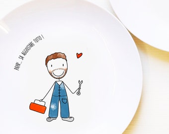 Piatti con stampa personalizzata ceramica idea regalo testimone nozze originale disegno illustrazioni cibo frasi pizza