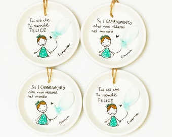 Baptism favors first communion confirmation phrases illustration animals personalized ceramic tile original tile