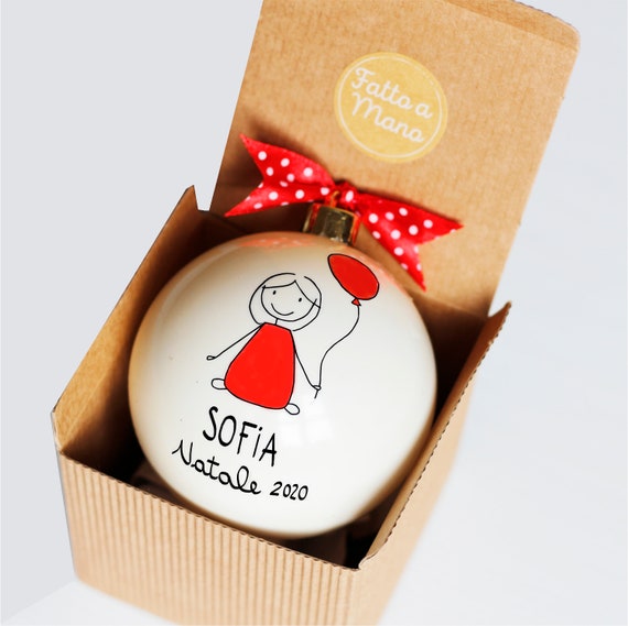 Baptism favor Personalized Christmas bauble gift idea for baby girl, mother