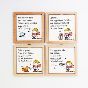 Bomboniere battesimo bambina quadretto originali comunione cresima frasi illustrazione animali personalizzate ceramica mattonella piastrella