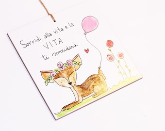 Baptism favors first communion confirmation phrases illustration animals personalized ceramic tile original tile