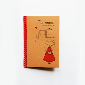 Taccuino quaderno personalizzato idea regalo amica maestre mamma kraft illustrato