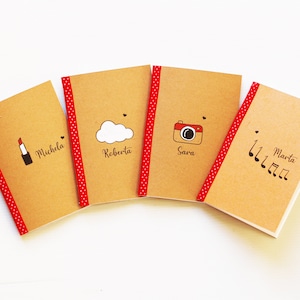 Taccuino quaderno personalizzato idea regalo amica maestre mamma kraft quaderno