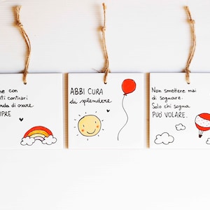 Bomboniere laurea personalizzate frasi illustrazione ceramica mattonella piastrella