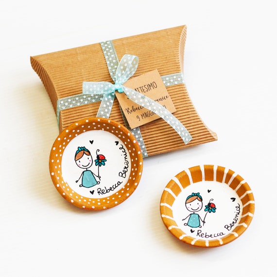 Baptism favors first communion confirmation phrases illustration animals personalized ceramic tile original tile