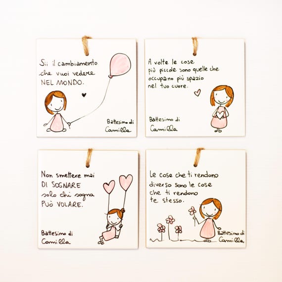Mattonella in ceramica (Bomboniere per Nascita, Battesimo, Comunione, Cresima, Laurea e Matrimonio)