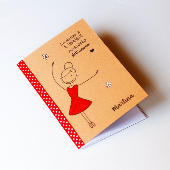 Taccuino quaderno personalizzato idea regalo amica maestre mamma kraft  illustrato -  Italia
