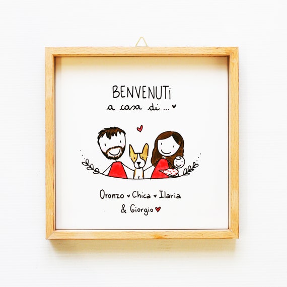 Mattonella personalizzata con cornice in legno