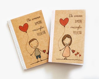 Notebook, personalized notebook, gift idea for students, school friends, teachers, mothers, kraft notebook