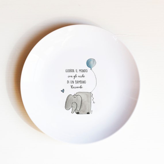 Personalized plates hand decorated ceramic original gift idea drawing illustrations food phrases