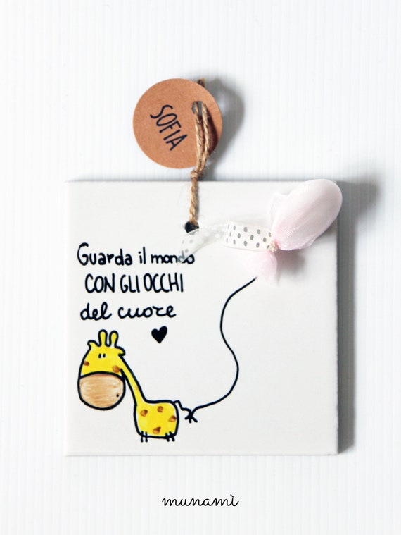 Mattonella in ceramica (Bomboniere per Nascita, Battesimo, Comunione, Cresima, Laurea e Matrimonio)